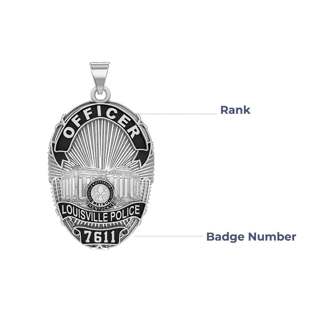 Personalized Louisville Kentucky Police Badge with Your Rank and Number