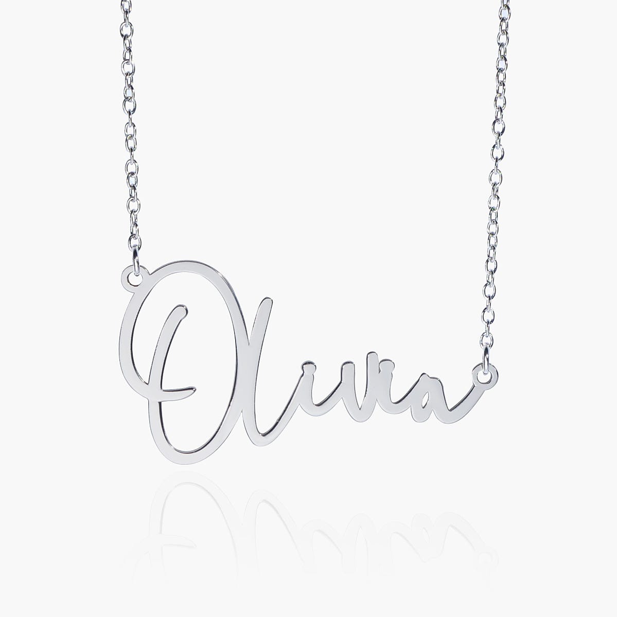 Modern Script Name Necklace with Chain Included