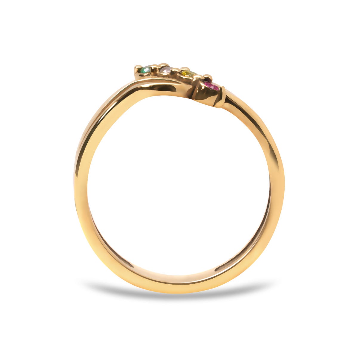 Diagonal Cutout Birthstone Ring