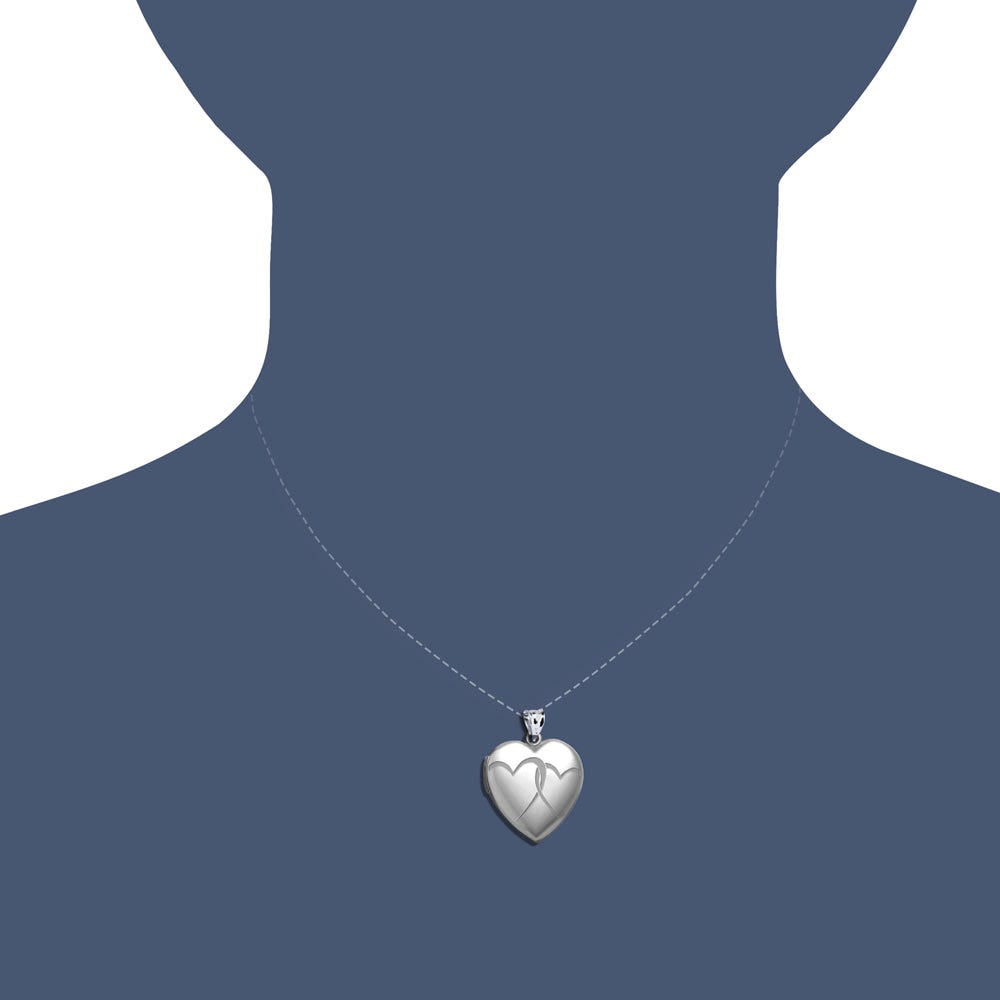 Sterling Silver "Interlocking Hearts" Heart Photo Locket