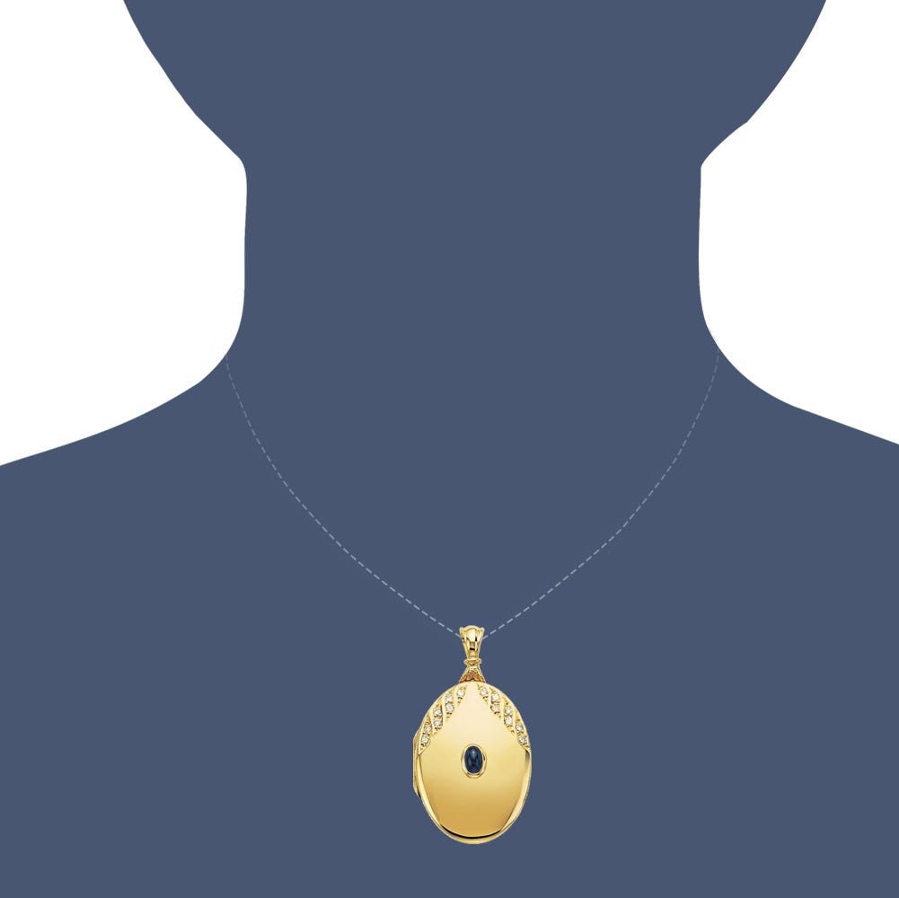 Victor Mayer 18K Gold Diamond Locket With Sapphire - 18K Yellow Gold