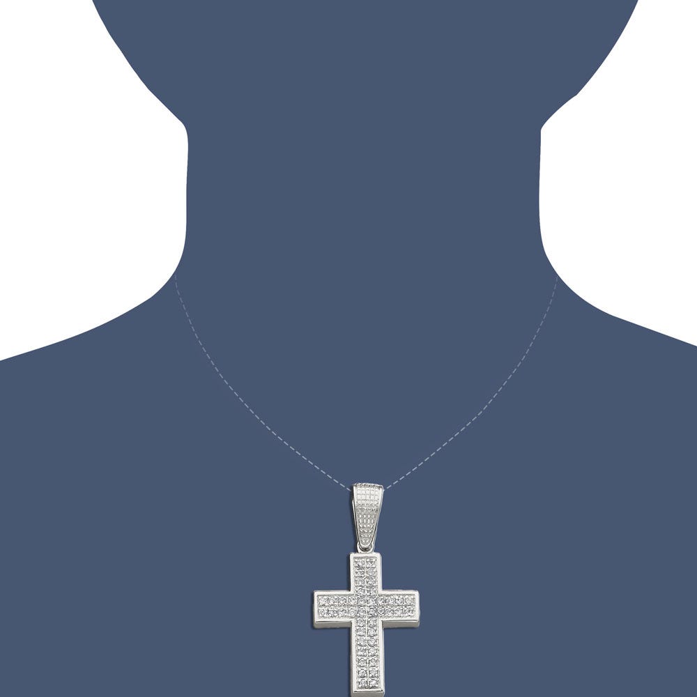 Sterling Silver CZ Cross Pendant
