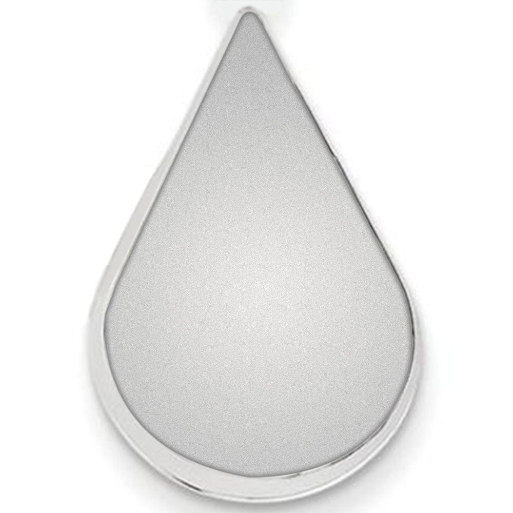 14k White Gold Teardrop Photo Locket with Diamond