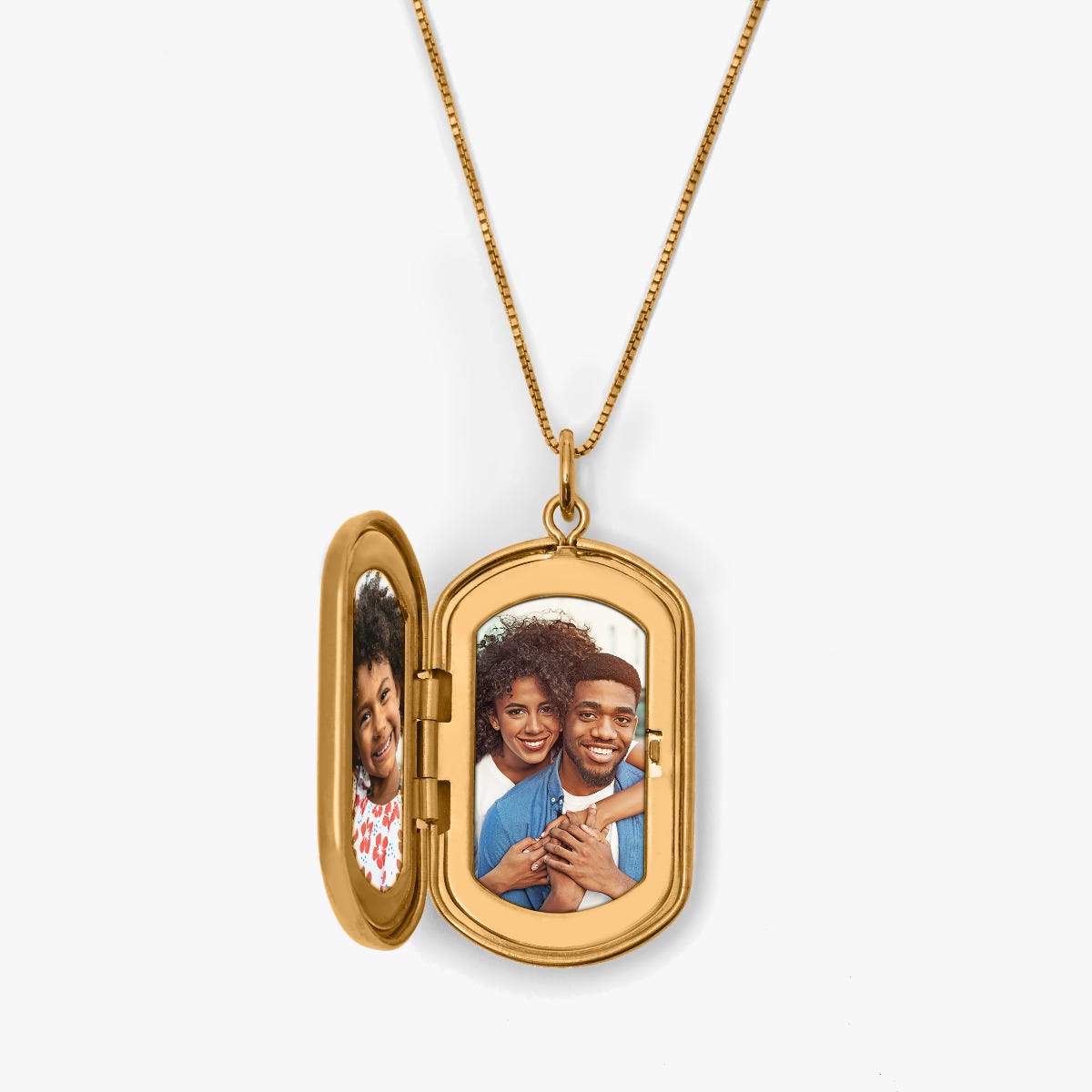 14k Gold Filled Dog Tag Photo Locket - 1 inch x 1-1/4 inch Gold Filled