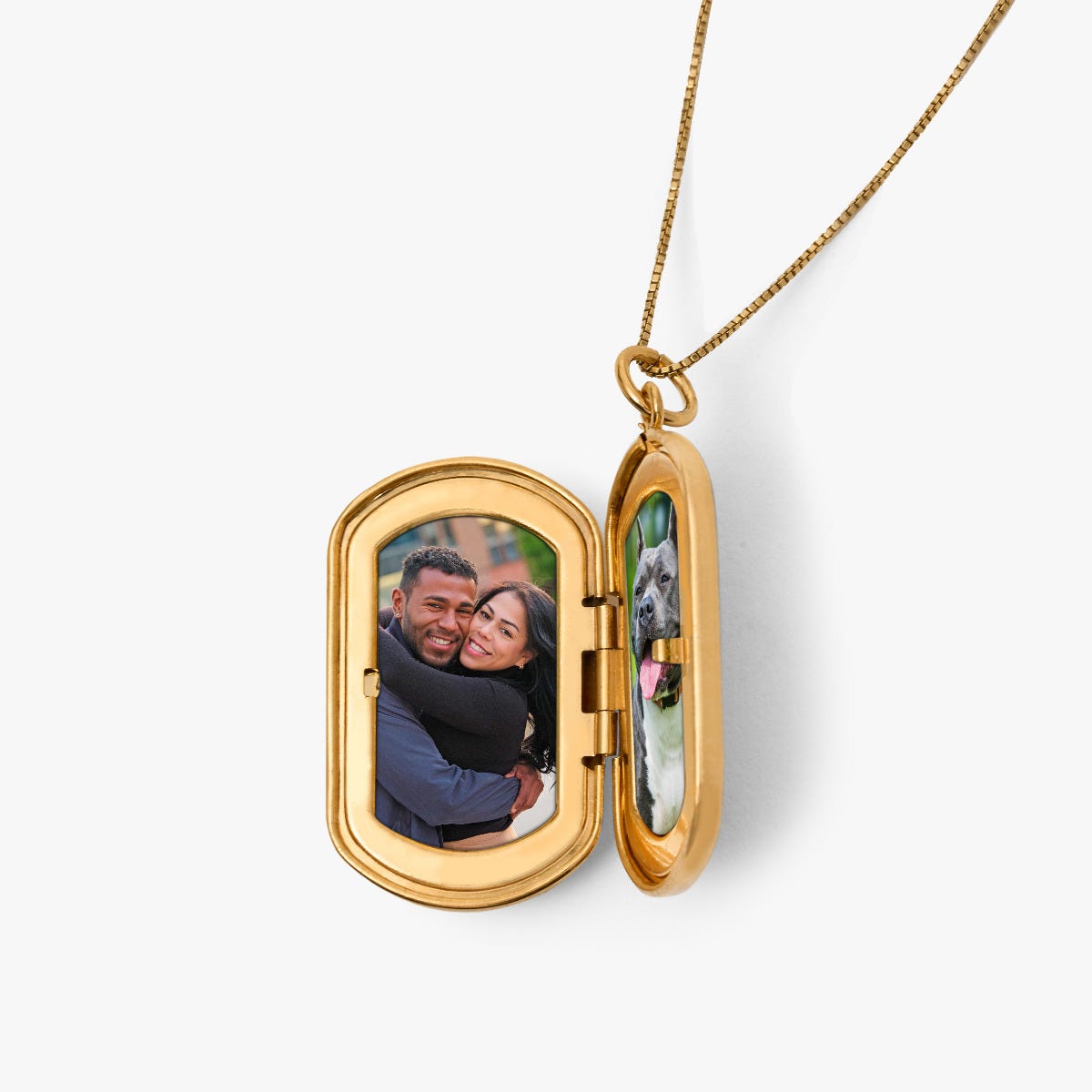 14k Gold Filled Dog Tag Photo Locket - 1 inch x 1-1/4 inch Gold Filled