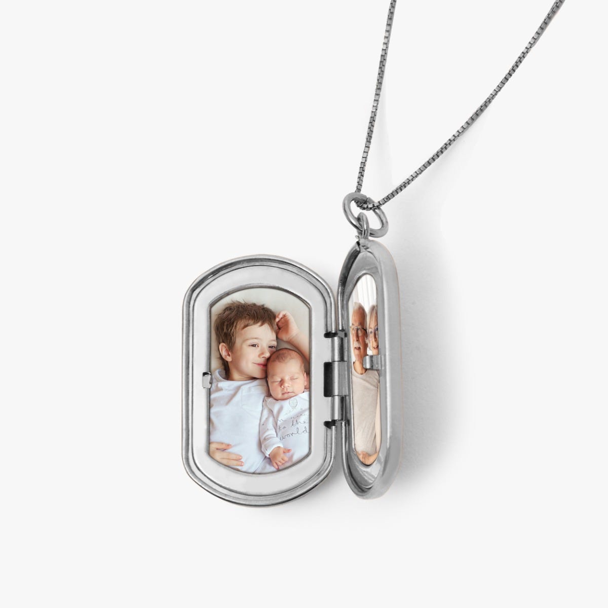 Sterling Silver Dog Tag Photo Locket