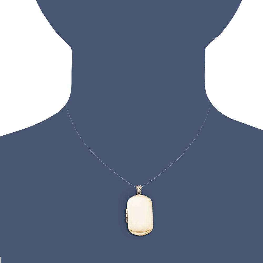 14k Gold Filled Dog Tag Photo Locket - 1 inch x 1-1/4 inch Gold Filled