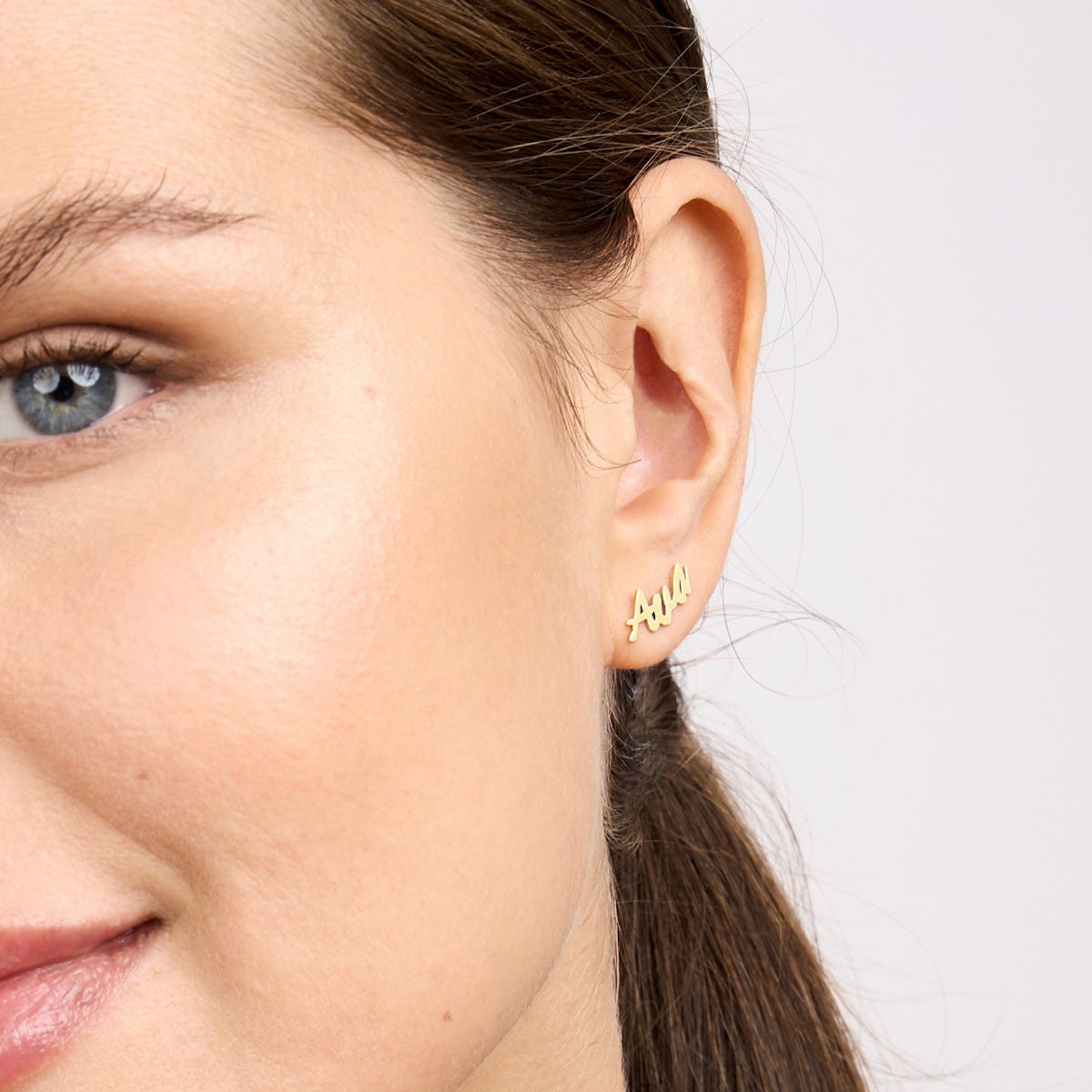 Pair Of Script Name Earrings