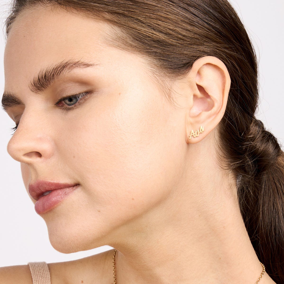 Pair Of Script Name Earrings