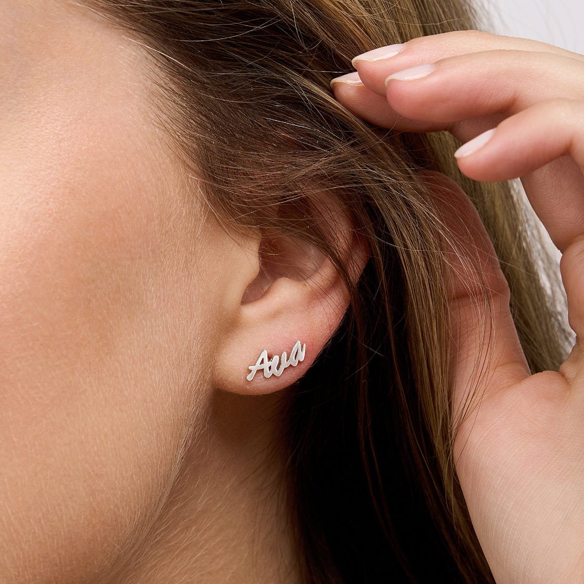 Pair Of Script Name Earrings