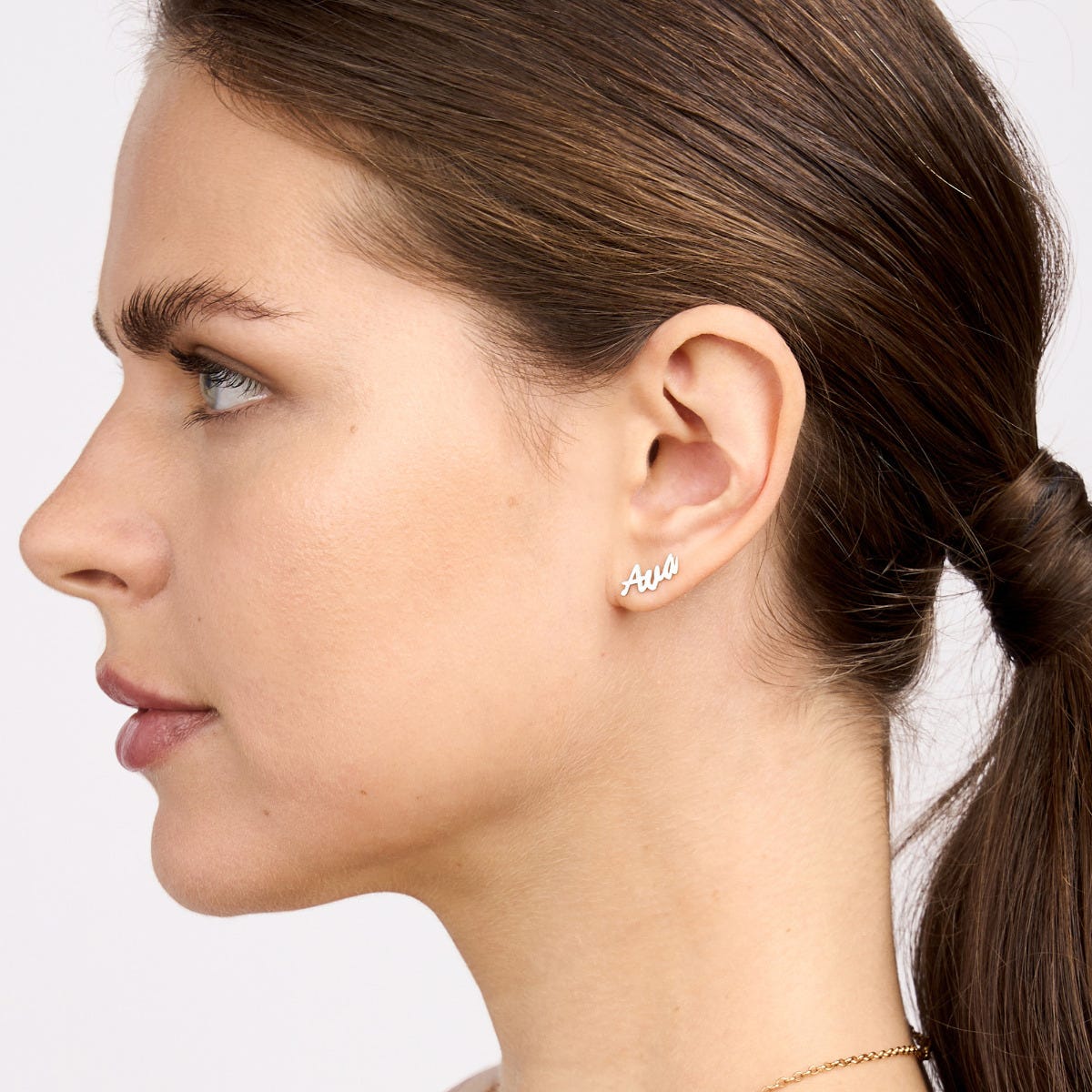 Pair Of Script Name Earrings