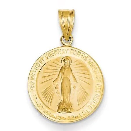 14K Yellow Gold Miraculous Medal