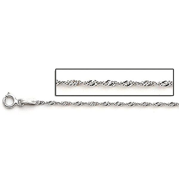 Sterling Silver Diamond 1.8mm Cut Rope Chain