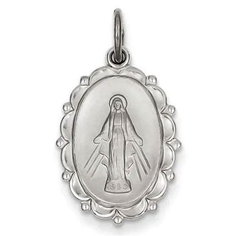 Sterling Silver Oval Miraculous Medal