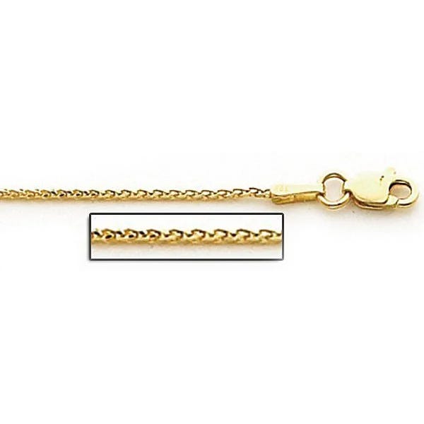 14K Yellow Gold 1.0mm Classic Wheat Chain