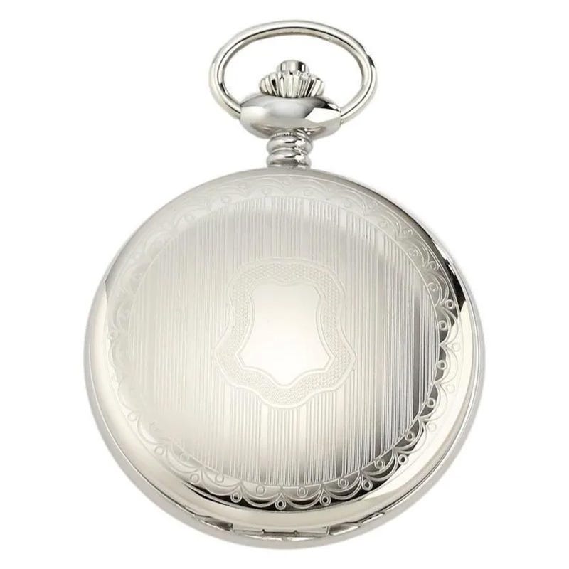 Charles-Hubert Paris Stainless Steel Hunter Case Mechanical Pocket Watch