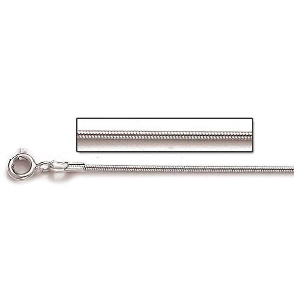 Sterling Silver 1.1mm Round Snake Chain