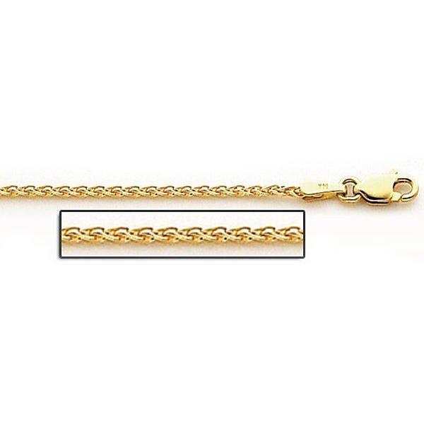 14K Yellow Gold 1.8mm Espiga Wheat Chain