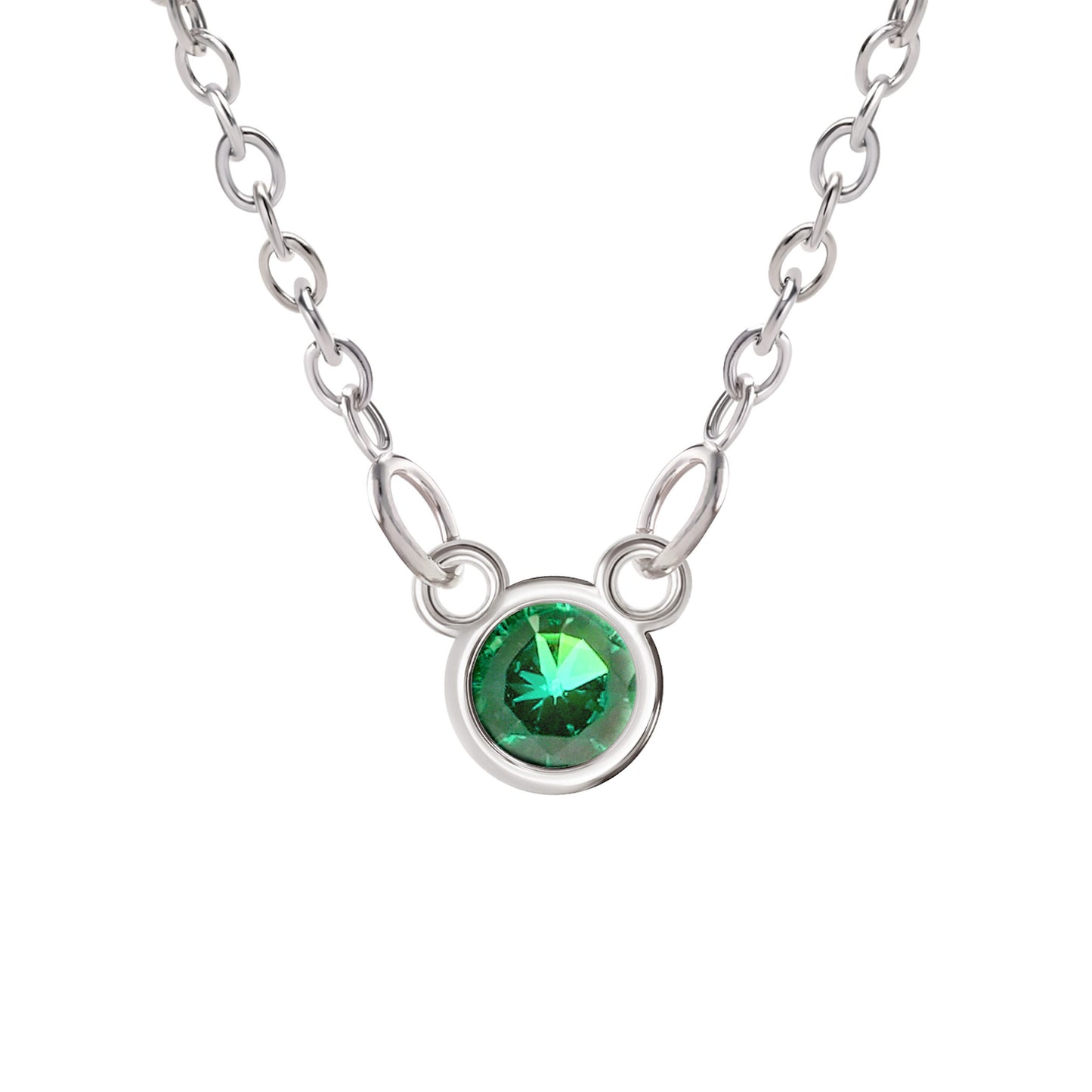 Circle Shaped Mothers Birthstone Necklace