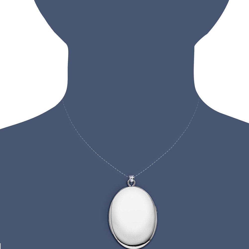Sterling Silver Large Oval Photo Locket