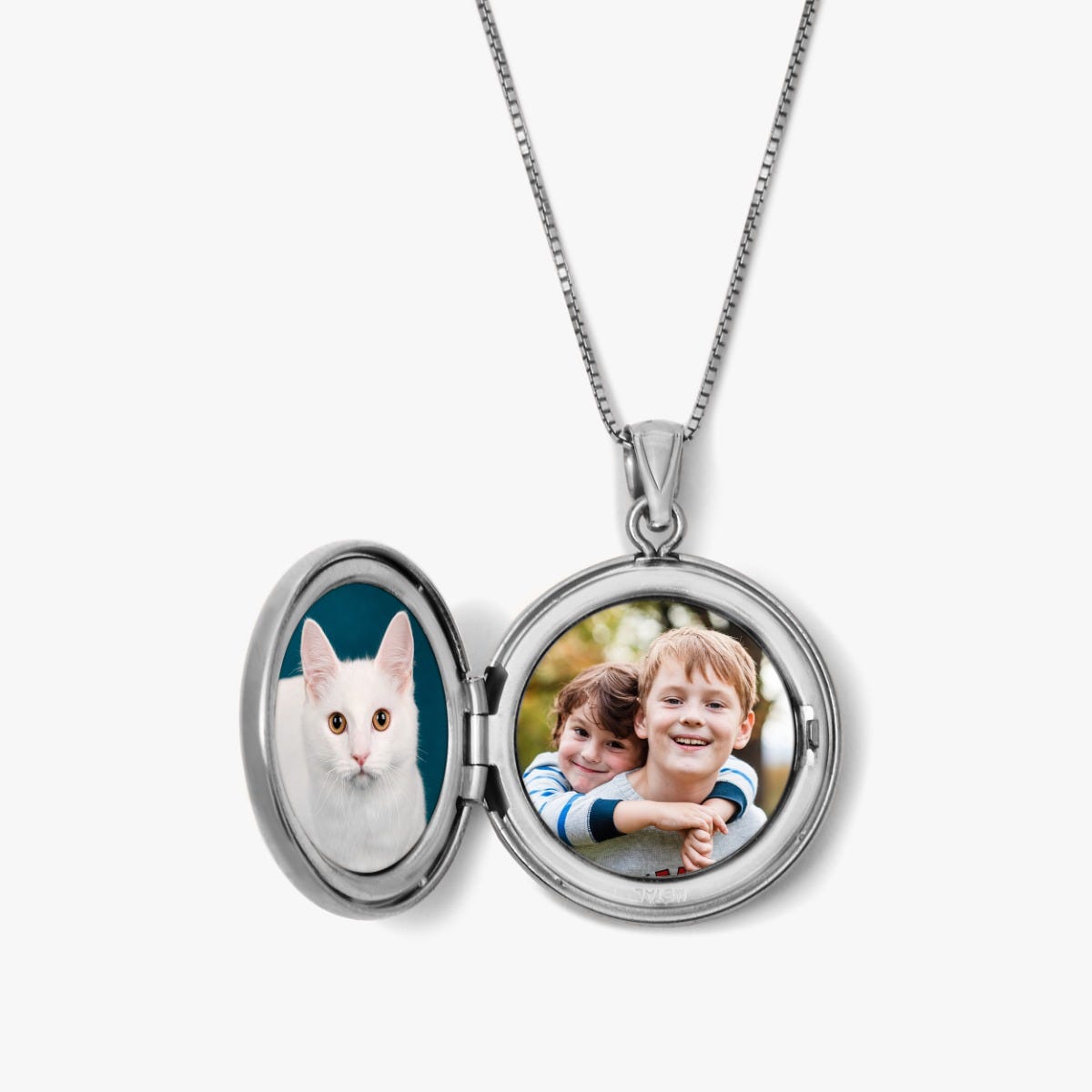 Build Your Own Sterling Silver 2-Picture Round Locket
