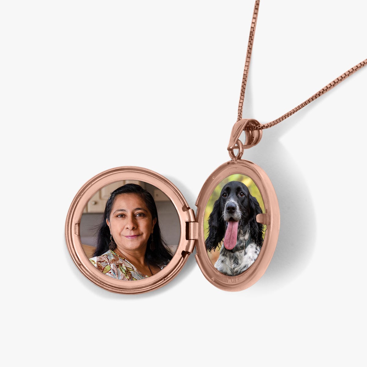 14k Rose Gold Round Photo Locket