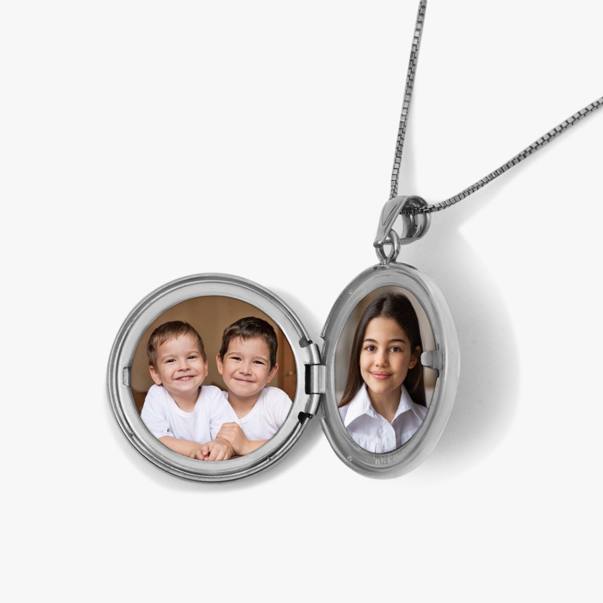Build Your Own Sterling Silver 2-Picture Round Locket
