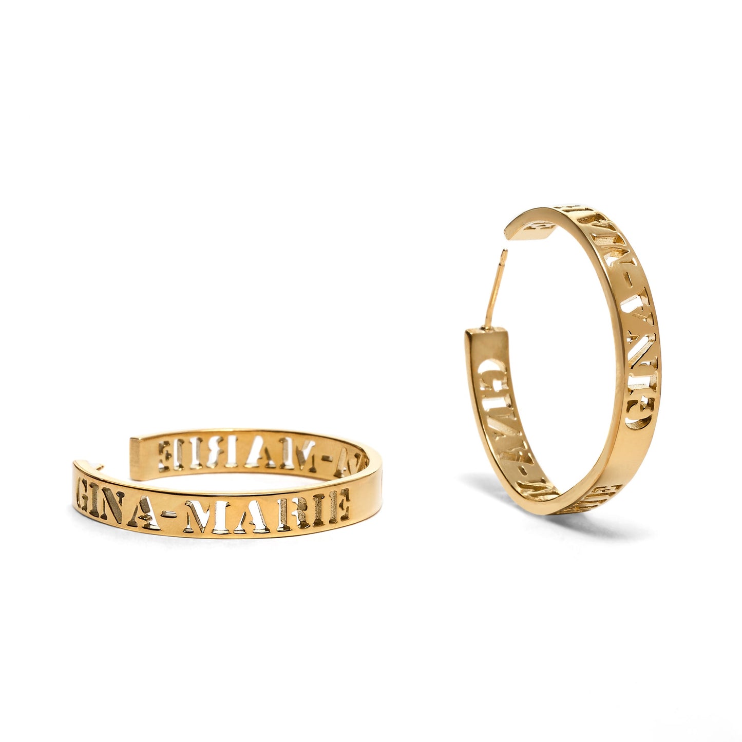 Custom Cut-out Name Hoop Earrings