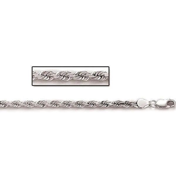 Sterling Silver 4.75mm Diamond Cut Rope Chain