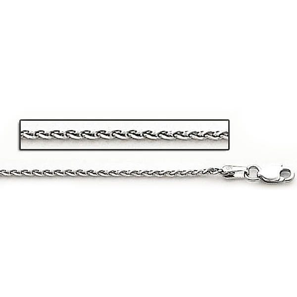 14K White Gold 1.8mm Espiga Wheat Chain
