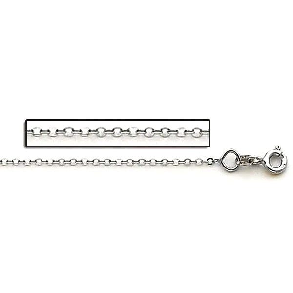 14K White Gold 0.8mm Cable Link Chain