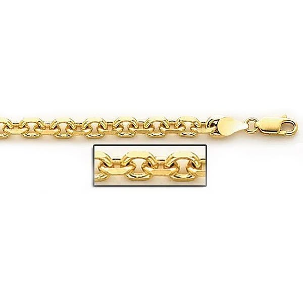 14K Yellow Gold 5.3 mm Cable Link Chain