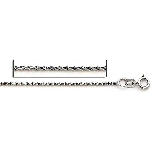 14K White Gold 1.5mm  Cable Link Chain