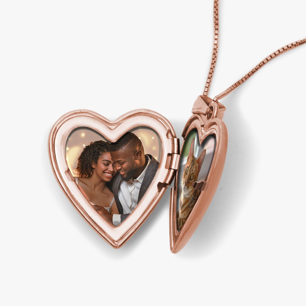 Rose Gold Plated Mom Heart Photo Locket