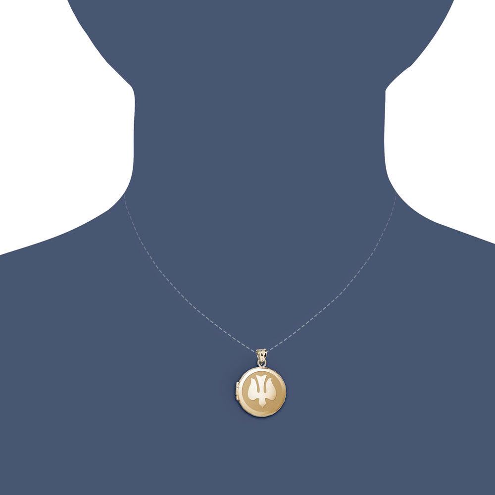 14k Yellow Gold Round "Confirmation" Holy Spirit Locket