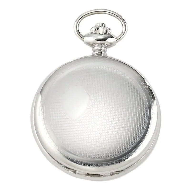 Charles-Hubert Paris Stainless Steel Hunter Case Mechanical Pocket Watch