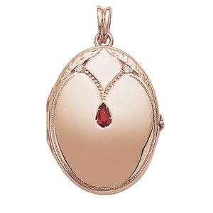 Victor Mayer 18K Gold Diamond Locket With Ruby