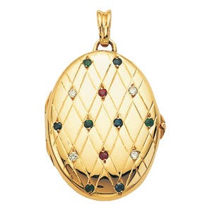 Victor Mayer 18K Gold Diamond Locket With Assorted Gems - 18K Yellow Gold