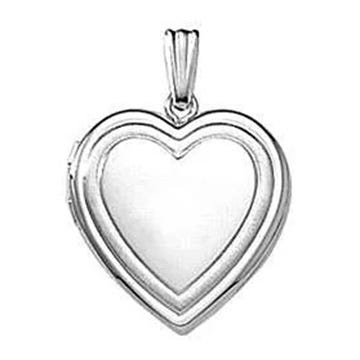 14k White Gold Heart Photo Locket