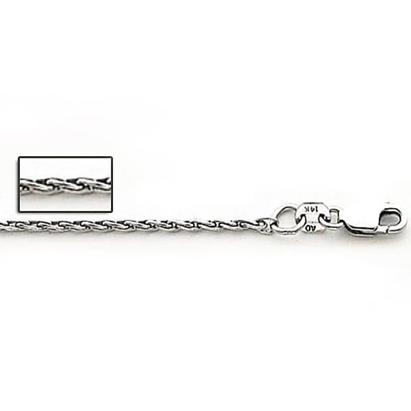 14K White Gold 1.6mm Parrisan Wheat Chain