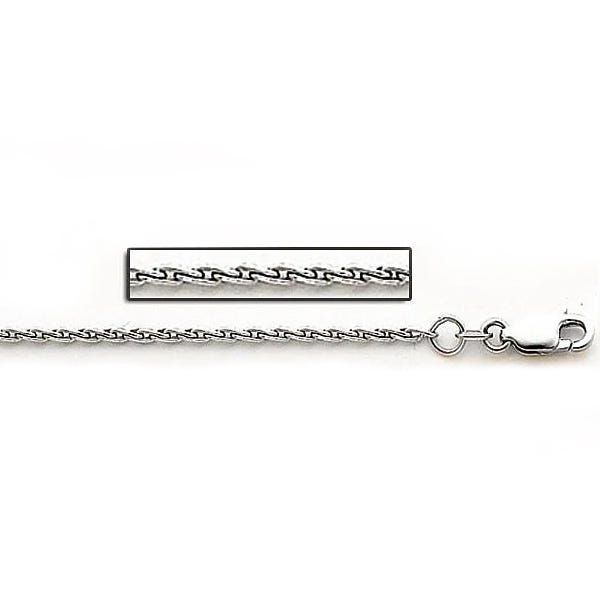 14K White Gold 1.5mm Parrisan Wheat Chain