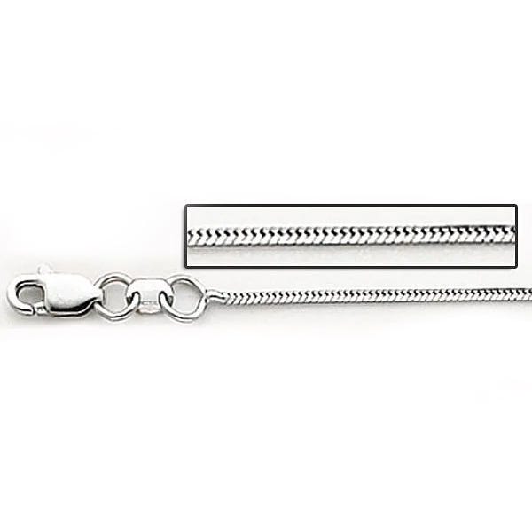 14K White Gold 0.8mm Round Snake  Chain