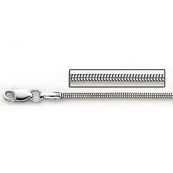 14K White Gold 0.9mm Round Snake Chain