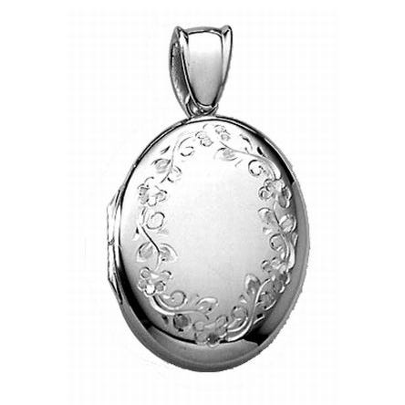 14k White Gold Premium Oval Photo Locket