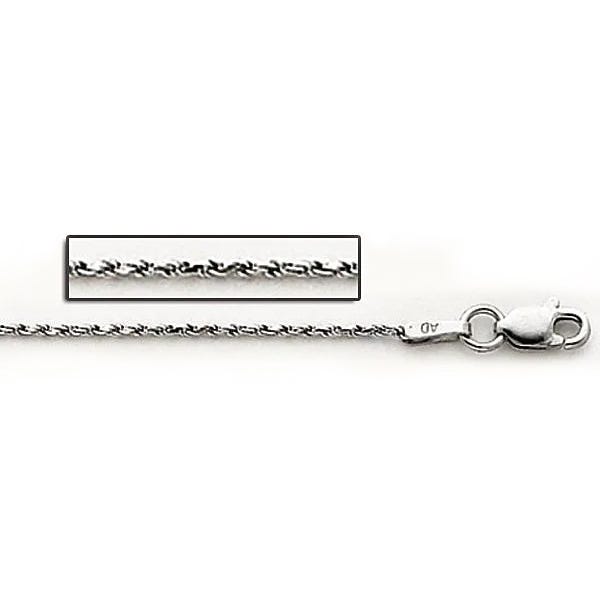 14K White Gold 3.2mm Cable Link Chain