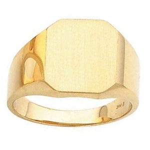 14K Gold Men's Square Signet Ring
