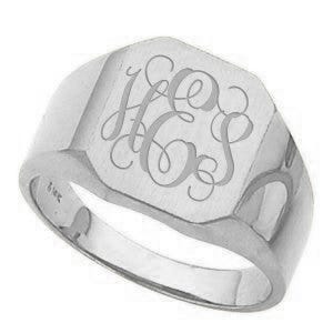 14K Gold Men's Square Signet Ring