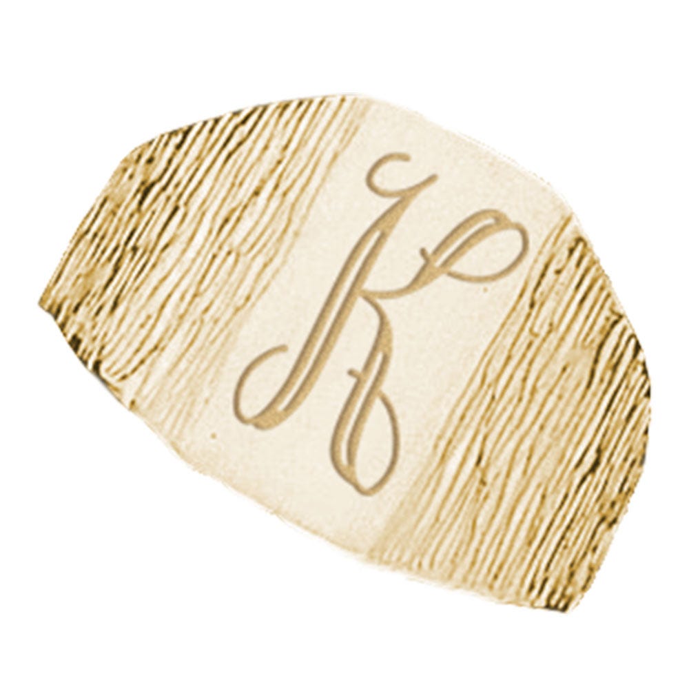 14K Gold Men's Rectangle Signet Ring