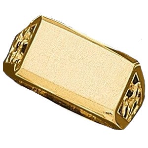 14k Gold Men's Rectangle Signet Ring