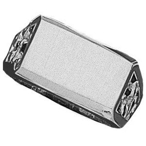 14k Gold Men's Rectangle Signet Ring